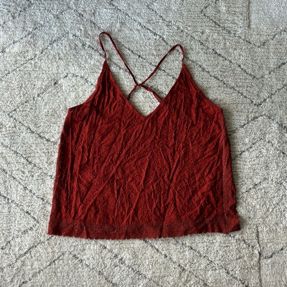 Free People Intimately Lace Beaded Bright Lights Camisole Tank Top Medium - Picture 2 of 6